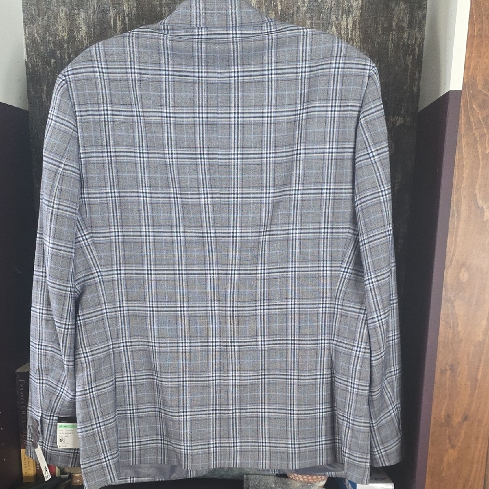Bar III Men's Classic Gray Checkered Blazer - Picture 2 of 3